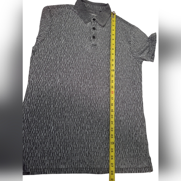 Indigo Star Norman Knit Burnout Polo Botanical Print Heather Black Shirt Small - Picture 9 of 9